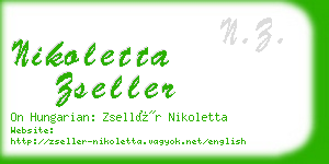 nikoletta zseller business card